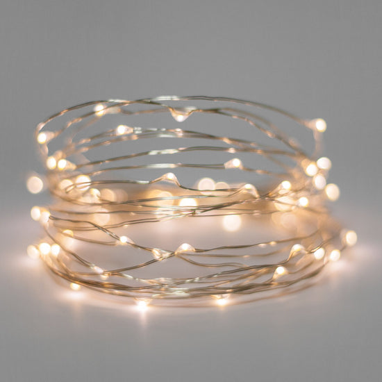 30 LED Silver Copper Fairy Lights - Battery Operated