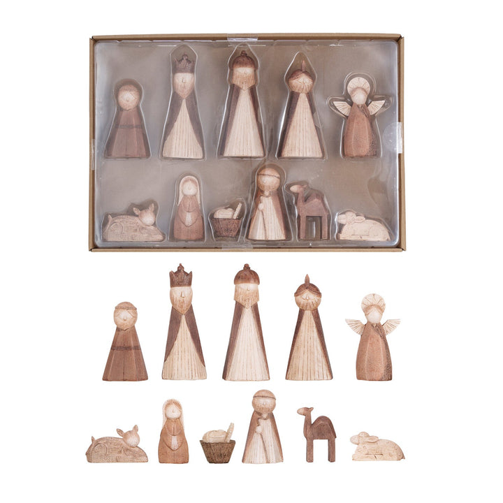 Resin Nativity with Wood Finish