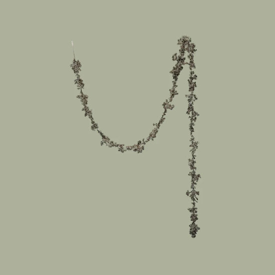 Foam Ball Garland with Glitter, Champagne Finish