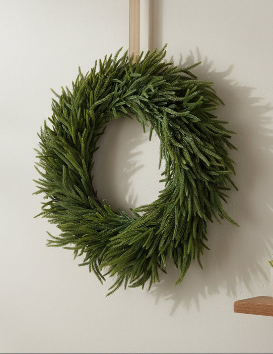 Real Touch Norfolk Pine Wreaths, 2 Size Options