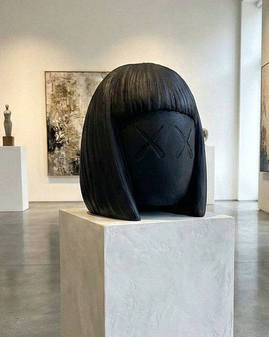 Wooden Women Head Sculpture