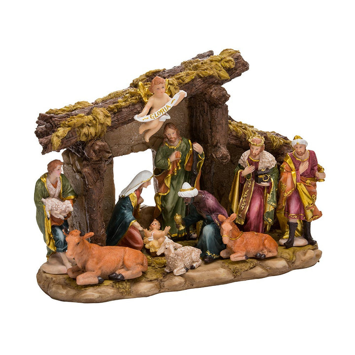 Nativity Set With 11 Figures and Stable
