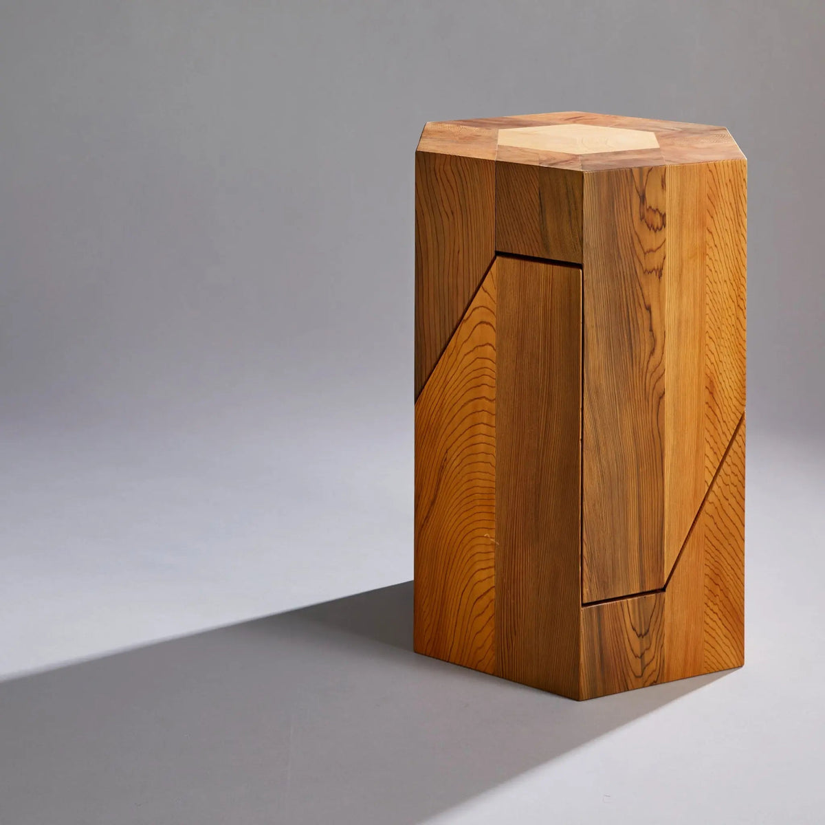 Jindai Cedar Stool - Yosegi Pair Stool Edition