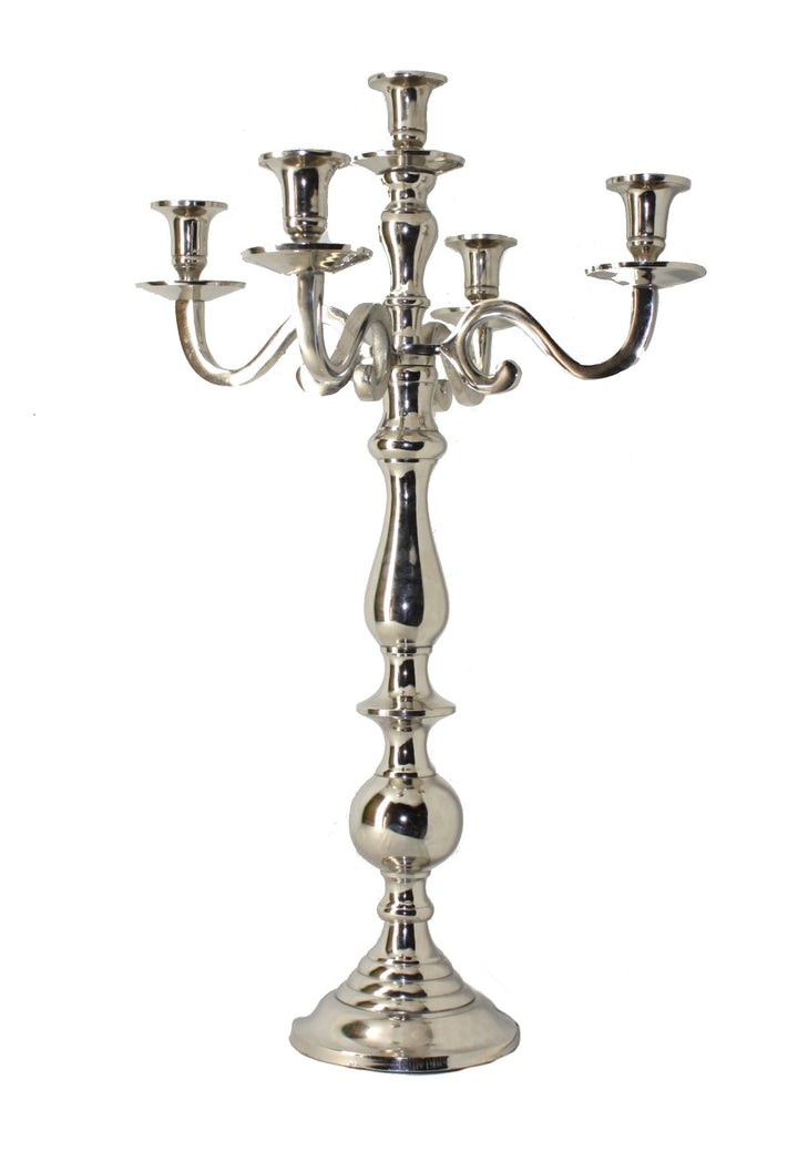 Silver Candelabra - 5 Head - 24 inch - Nickel/Aluminum
