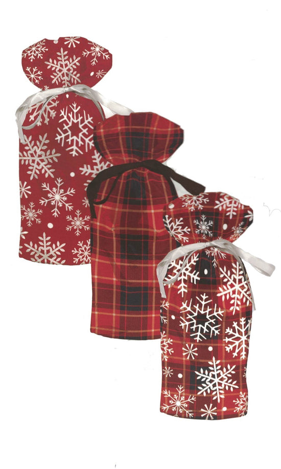 Pull String Bottle Gift Bag - 3 Pack